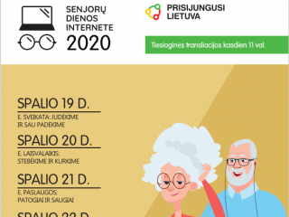 Spalio 19–23 d. Lietuvoje vyks tradicinė akcija „Senjorų dienos internete 2020“